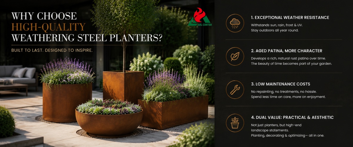 Why Choose High-Quality Weathering Steel Planters